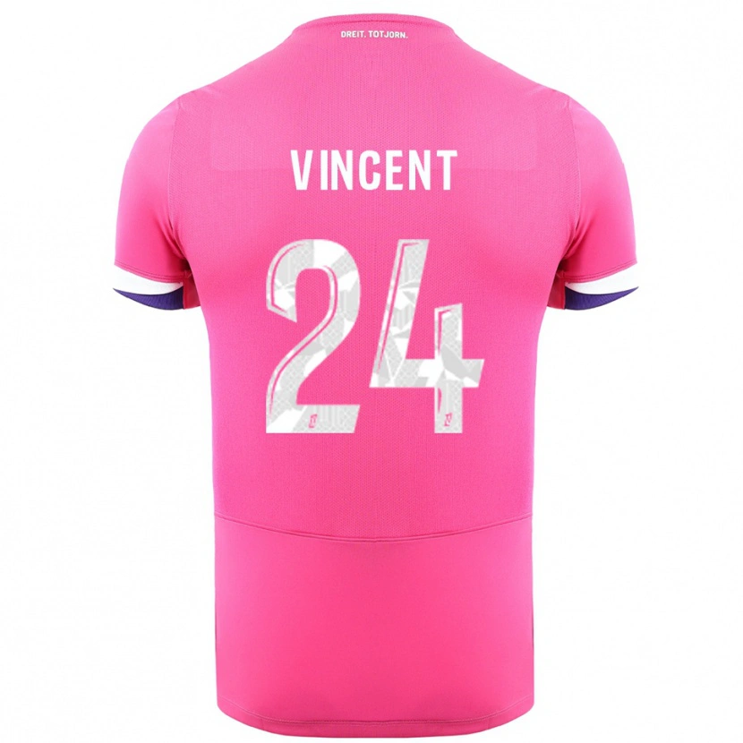 Danxen Kvinnor Magalie Vincent #24 Rosa Vit Bortatröja Matchtröjor 2025/26 Tröjor T-Tröja