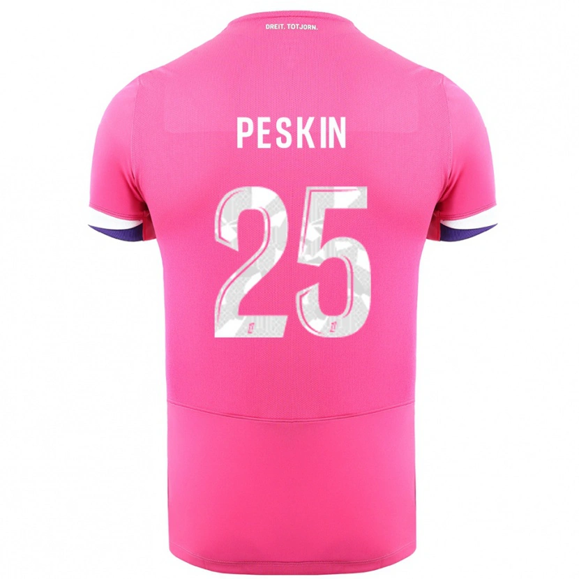 Danxen Kvinnor Kelso Peskin #25 Rosa Vit Bortatröja Matchtröjor 2025/26 Tröjor T-Tröja