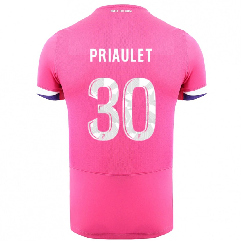 Danxen Kvinnor Anaïs Priaulet #30 Rosa Vit Bortatröja Matchtröjor 2025/26 Tröjor T-Tröja