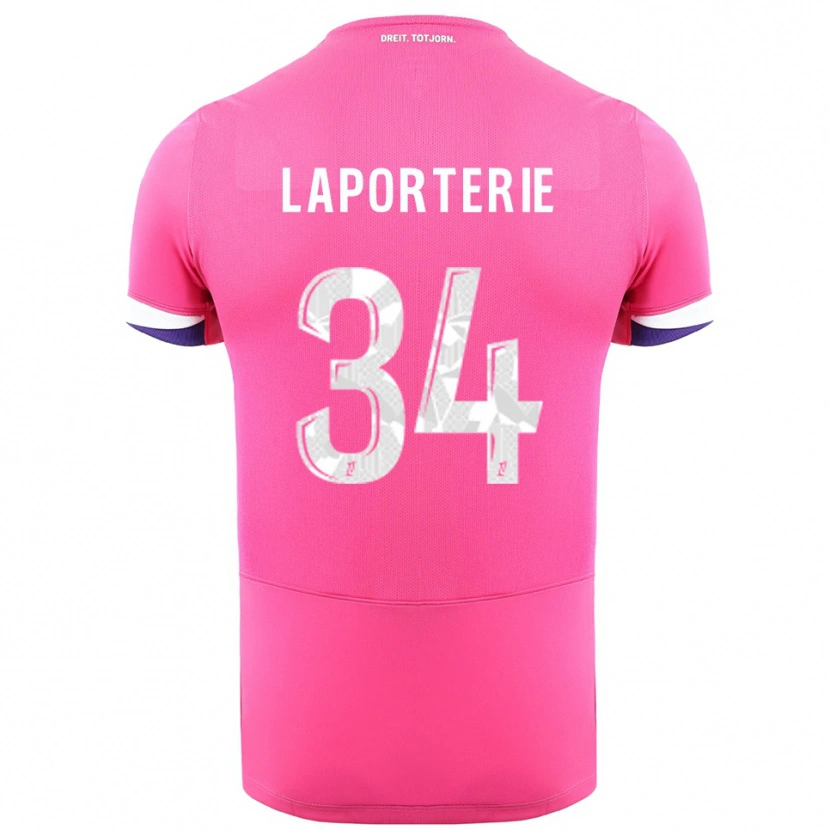 Danxen Kvinnor Ambre Laporterie #34 Rosa Vit Bortatröja Matchtröjor 2025/26 Tröjor T-Tröja