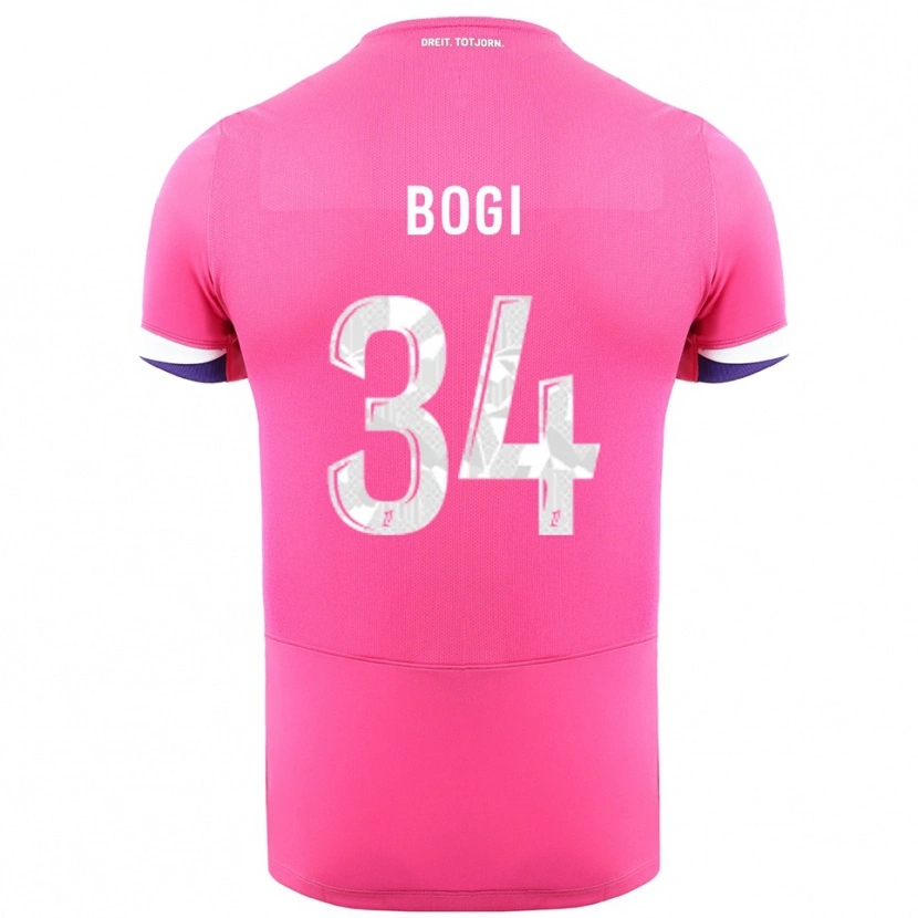 Danxen Kvinnor Fiona Bogi #34 Rosa Vit Bortatröja Matchtröjor 2025/26 Tröjor T-Tröja