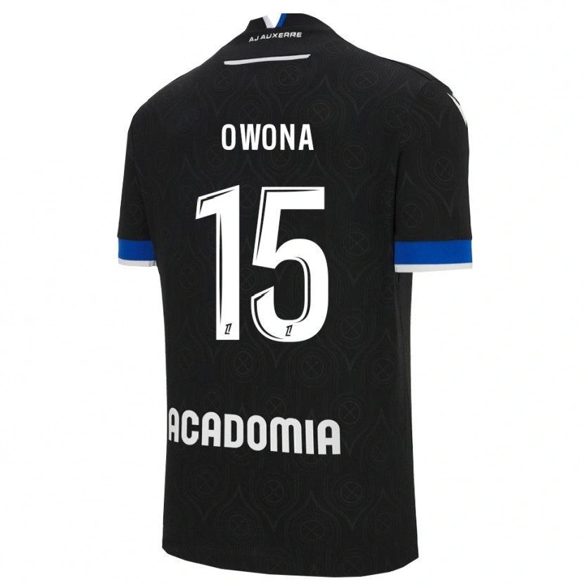 Danxen Kvinnor Elijah Owona #15 Svart Vit Bortatröja Matchtröjor 2025/26 Tröjor T-Tröja