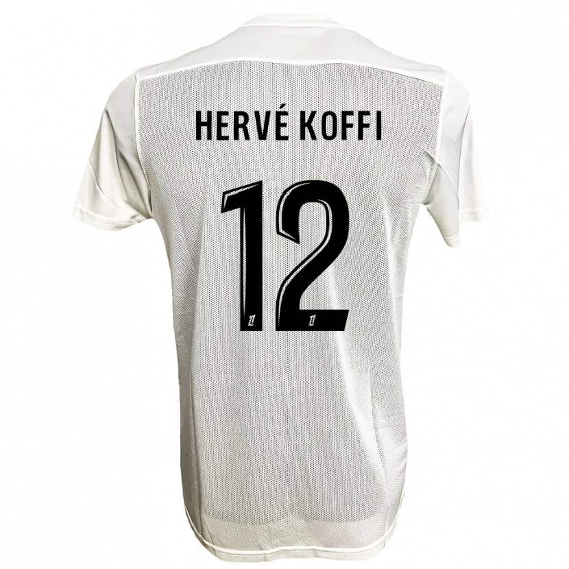 Danxen Kvinnor Hervé Koffi #12 Svart Vit Bortatröja Matchtröjor 2025/26 Tröjor T-Tröja