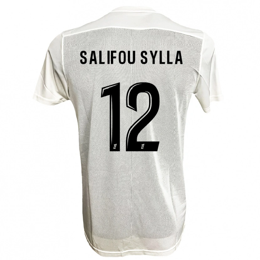 Danxen Kvinnor Salifou Sylla #12 Svart Vit Bortatröja Matchtröjor 2025/26 Tröjor T-Tröja