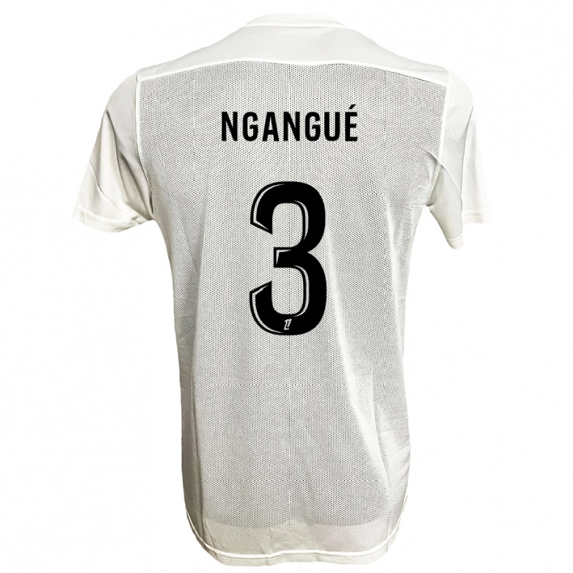Danxen Kvinnor Maurice Ngangué #3 Svart Vit Bortatröja Matchtröjor 2025/26 Tröjor T-Tröja