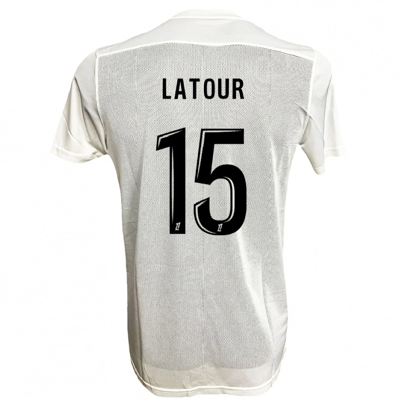 Danxen Kvinnor Léo Latour #15 Svart Vit Bortatröja Matchtröjor 2025/26 Tröjor T-Tröja