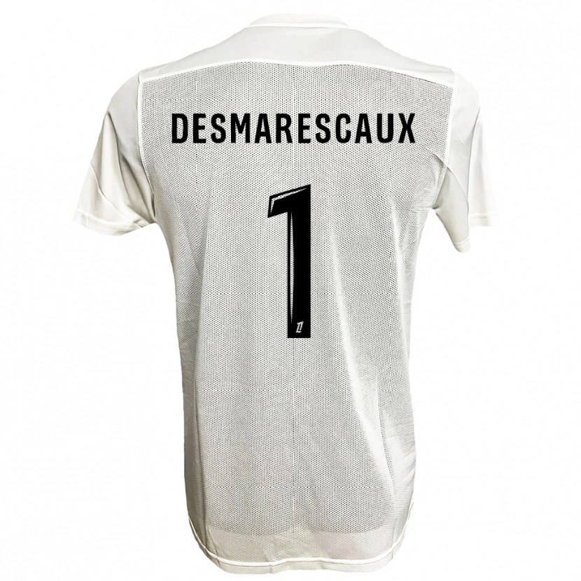 Danxen Kvinnor Émile Desmarescaux #1 Svart Vit Bortatröja Matchtröjor 2025/26 Tröjor T-Tröja