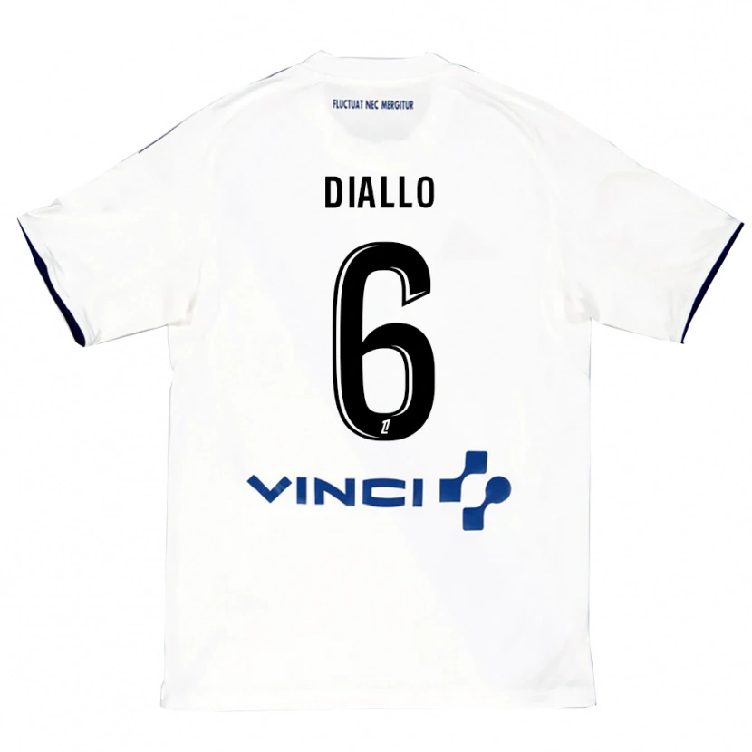 Danxen Kvinnor Ibrahim Diallo #6 Vit Blå Bortatröja Matchtröjor 2025/26 Tröjor T-Tröja
