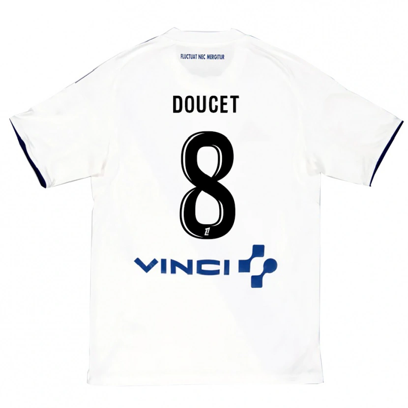 Danxen Kvinnor Lohann Doucet #8 Vit Blå Bortatröja Matchtröjor 2025/26 Tröjor T-Tröja