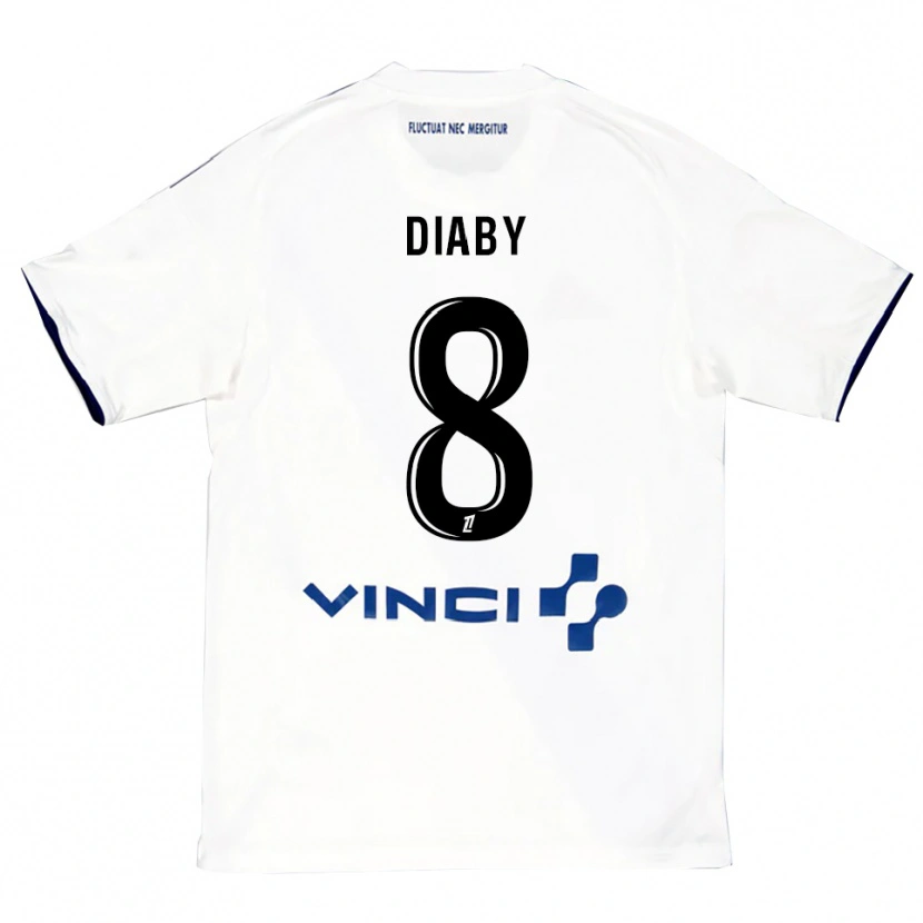 Danxen Kvinnor Aboubakar Diaby #8 Vit Blå Bortatröja Matchtröjor 2025/26 Tröjor T-Tröja