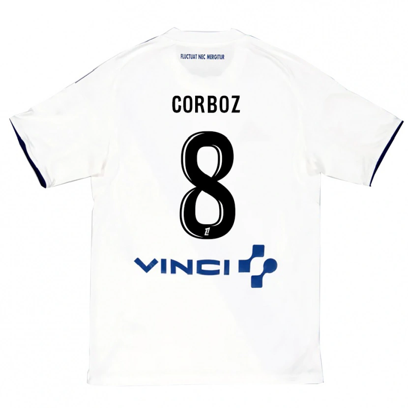 Danxen Kvinnor Daphné Corboz #8 Vit Blå Bortatröja Matchtröjor 2025/26 Tröjor T-Tröja