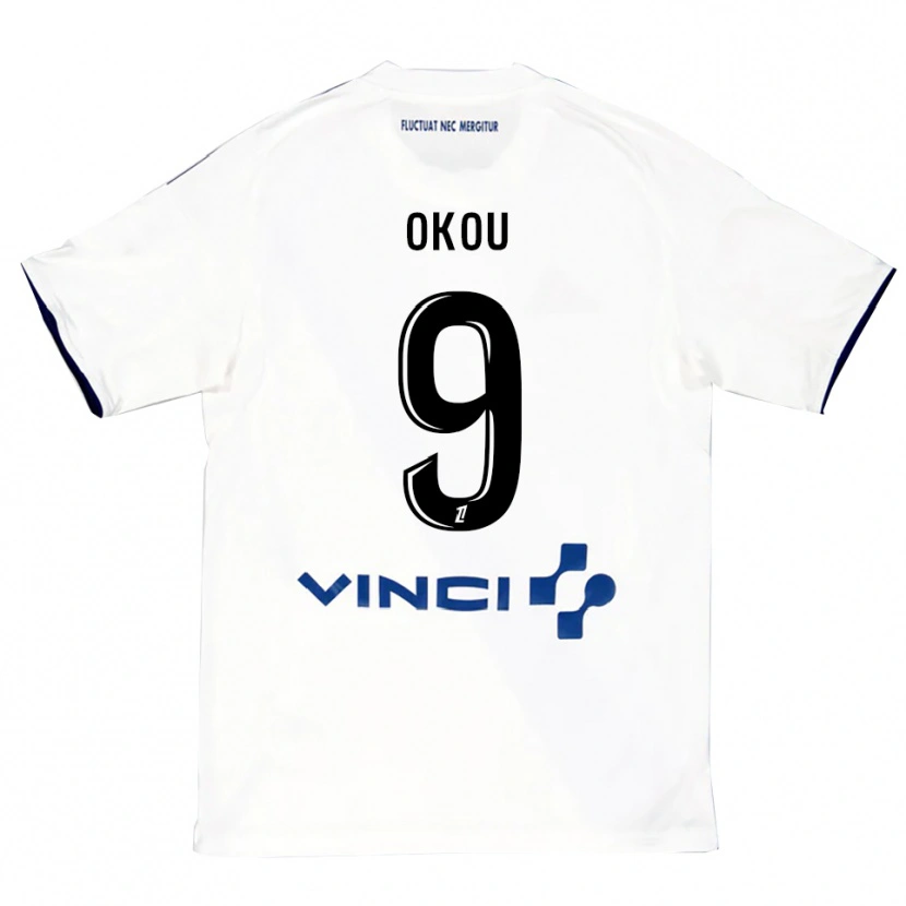 Danxen Kvinnor Christ Okou #9 Vit Blå Bortatröja Matchtröjor 2025/26 Tröjor T-Tröja