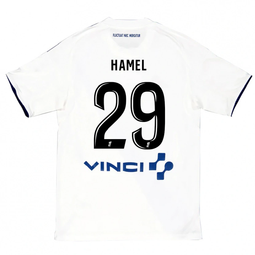 Danxen Kvinnor Pierre-Yves Hamel #29 Vit Blå Bortatröja Matchtröjor 2025/26 Tröjor T-Tröja