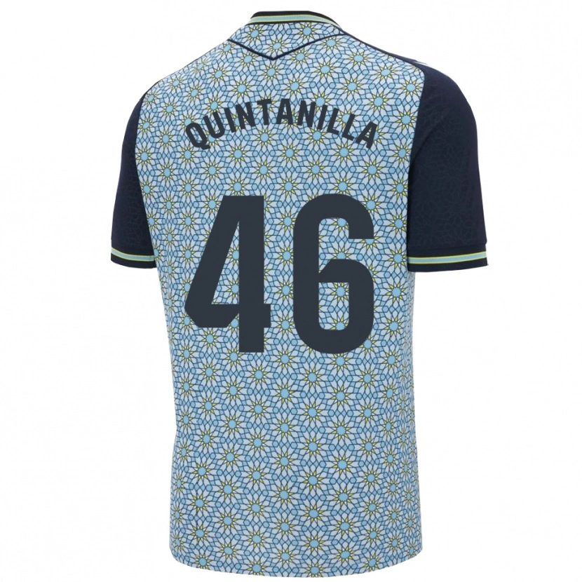 Danxen Kvinnor Rubén Quintanilla #46 Blå Marinblå Bortatröja Matchtröjor 2025/26 Tröjor T-Tröja