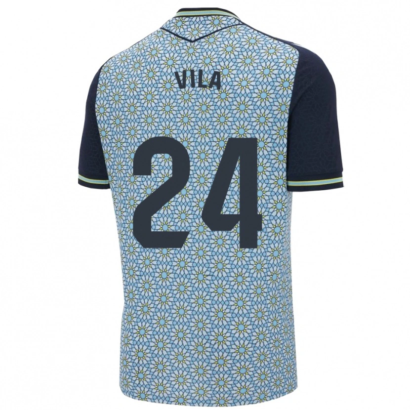 Danxen Kvinnor Nacho Vila #24 Blå Marinblå Bortatröja Matchtröjor 2025/26 Tröjor T-Tröja