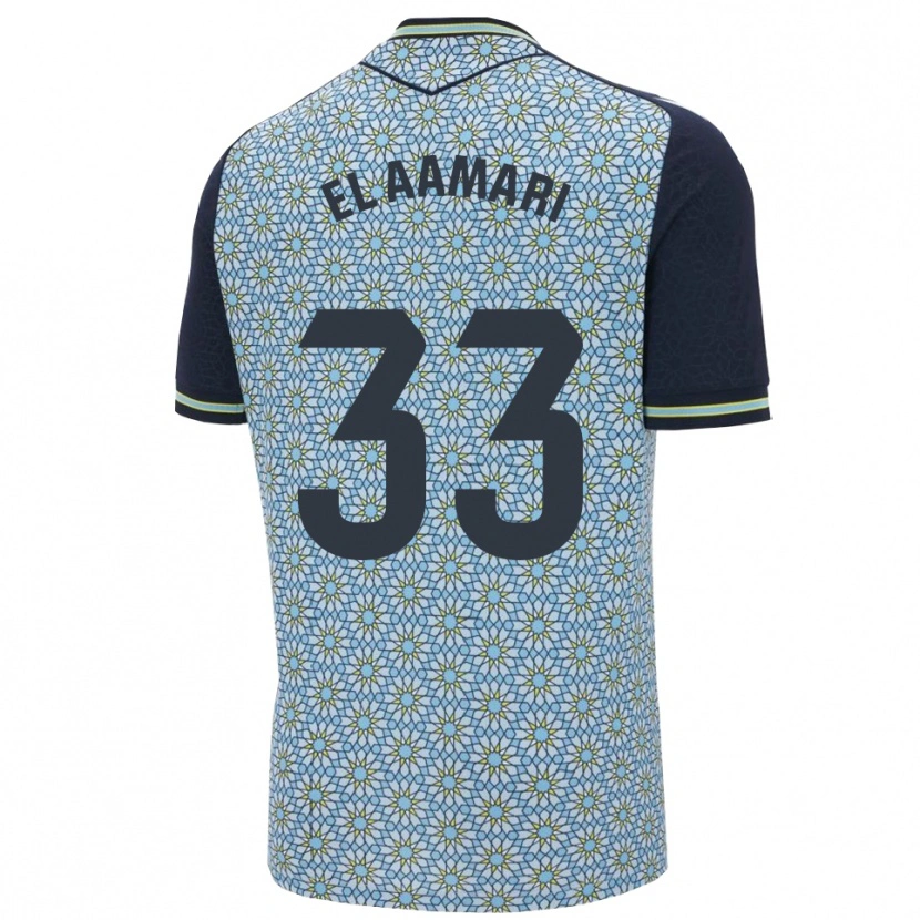 Danxen Kvinnor Saif El Aamari #33 Blå Marinblå Bortatröja Matchtröjor 2025/26 Tröjor T-Tröja