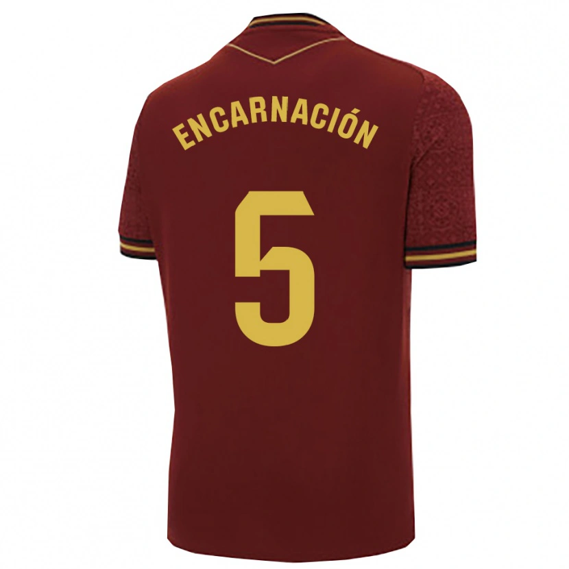Danxen Kvinnor Encarnación Picardo Amaya #5 Bourgogne Guld Bortatröja Matchtröjor 2025/26 Tröjor T-Tröja
