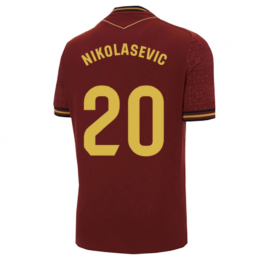 Danxen Kvinnor Mirko Nikolasevic #20 Bourgogne Guld Bortatröja Matchtröjor 2025/26 Tröjor T-Tröja
