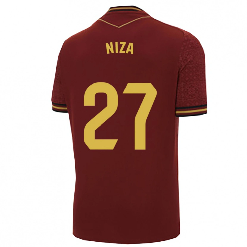 Danxen Kvinnor Sergio Niza #27 Bourgogne Guld Bortatröja Matchtröjor 2025/26 Tröjor T-Tröja