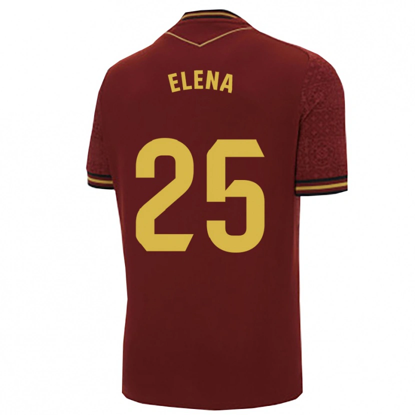 Danxen Kvinnor Elena Gómez Labrador #25 Bourgogne Guld Bortatröja Matchtröjor 2025/26 Tröjor T-Tröja