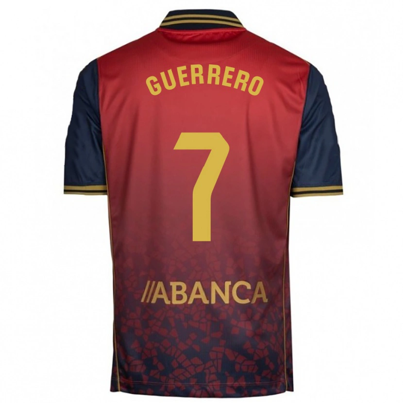 Danxen Kvinnor Adrián Guerrero #7 Röd Marinblå Bortatröja Matchtröjor 2025/26 Tröjor T-Tröja