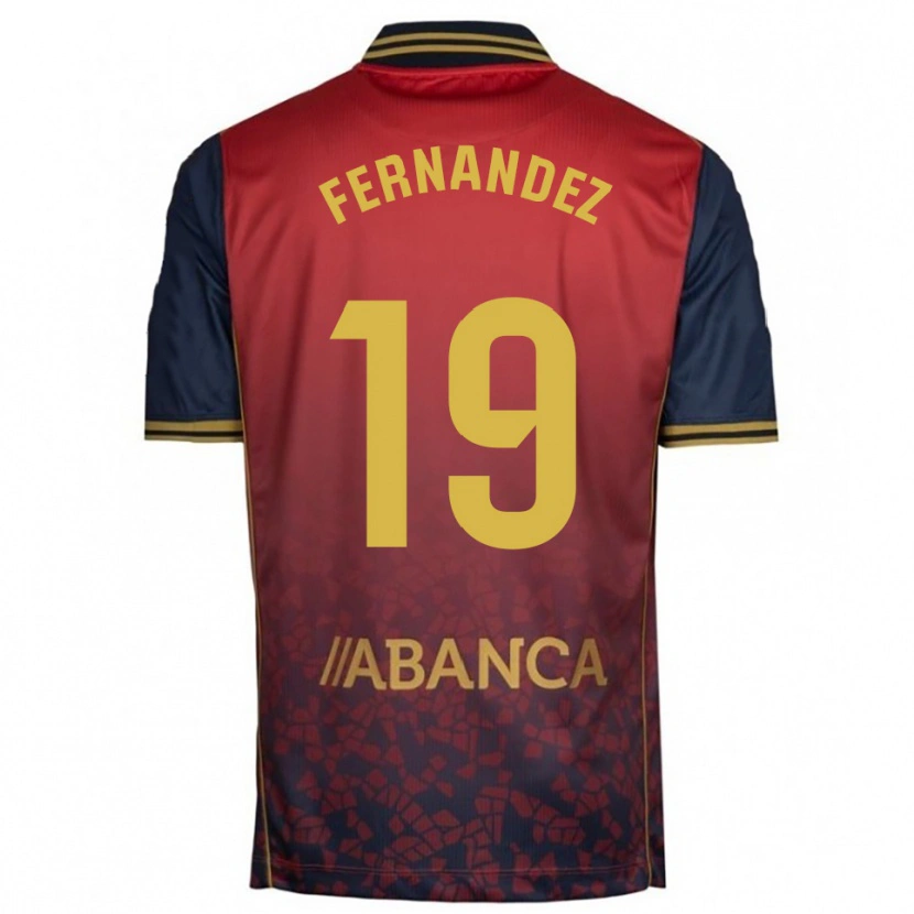 Danxen Kvinnor Quique Fernández #19 Röd Marinblå Bortatröja Matchtröjor 2025/26 Tröjor T-Tröja