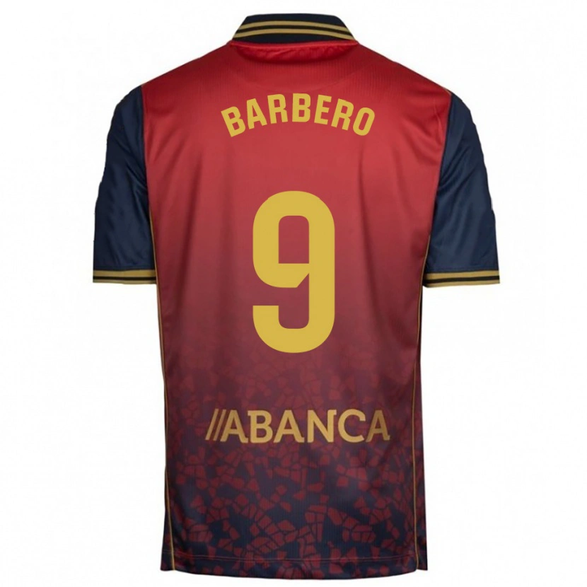 Danxen Kvinnor Iván Barbero #9 Röd Marinblå Bortatröja Matchtröjor 2025/26 Tröjor T-Tröja