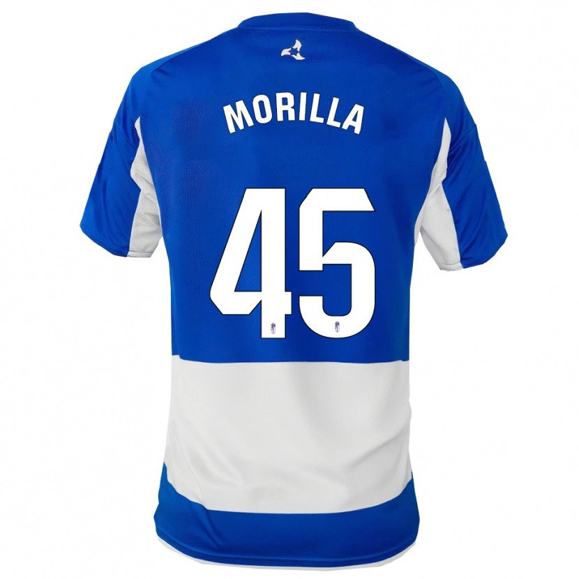 Danxen Kvinnor David Morilla #45 Blå Vit Bortatröja Matchtröjor 2025/26 Tröjor T-Tröja