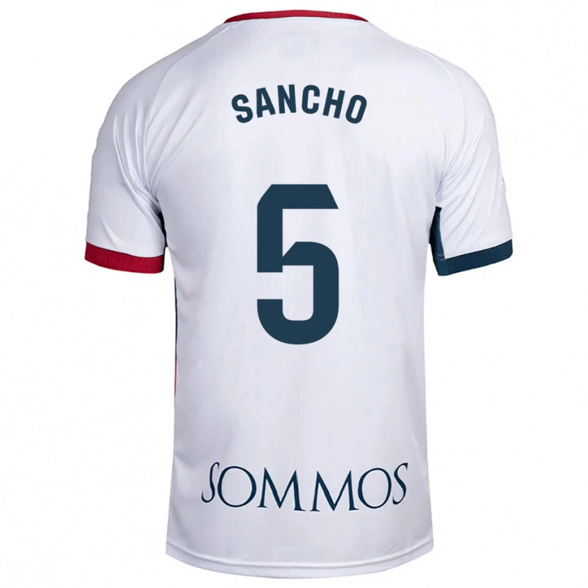 Danxen Kvinnor Esther Sancho #5 Vit Röd Bortatröja Matchtröjor 2025/26 Tröjor T-Tröja
