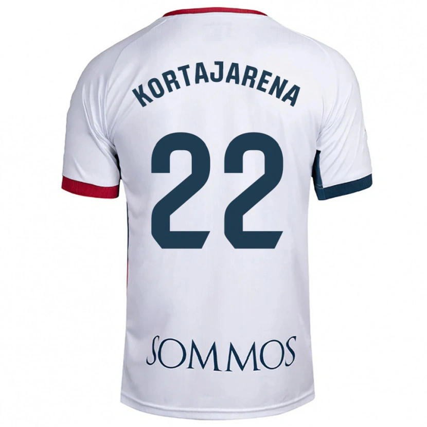 Danxen Kvinnor Iker Kortajarena #22 Vit Röd Bortatröja Matchtröjor 2025/26 Tröjor T-Tröja