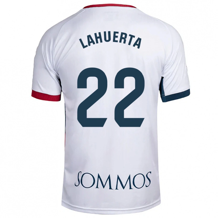 Danxen Kvinnor Gema Lahuerta #22 Vit Röd Bortatröja Matchtröjor 2025/26 Tröjor T-Tröja