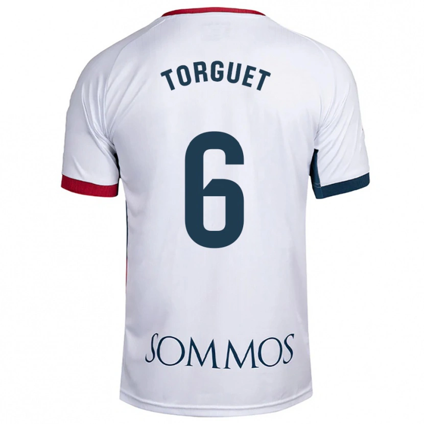 Danxen Kvinnor Miguel Torguet #6 Vit Röd Bortatröja Matchtröjor 2025/26 Tröjor T-Tröja
