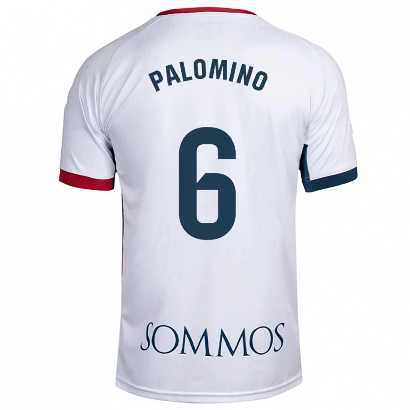 Danxen Kvinnor Yolanda Palomino #6 Vit Röd Bortatröja Matchtröjor 2025/26 Tröjor T-Tröja