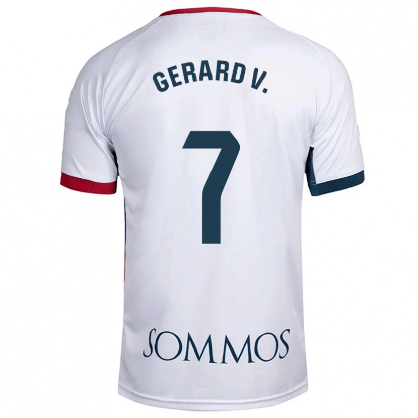 Danxen Kvinnor Gerard Valentín #7 Vit Röd Bortatröja Matchtröjor 2025/26 Tröjor T-Tröja