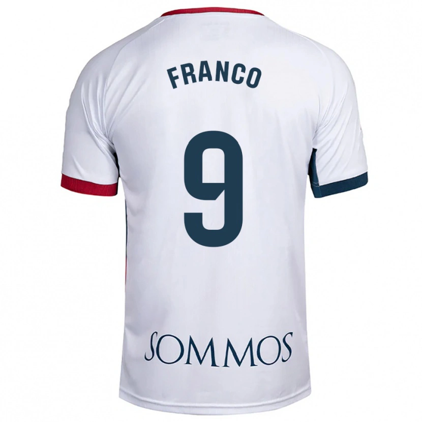 Danxen Kvinnor Santi Franco #9 Vit Röd Bortatröja Matchtröjor 2025/26 Tröjor T-Tröja