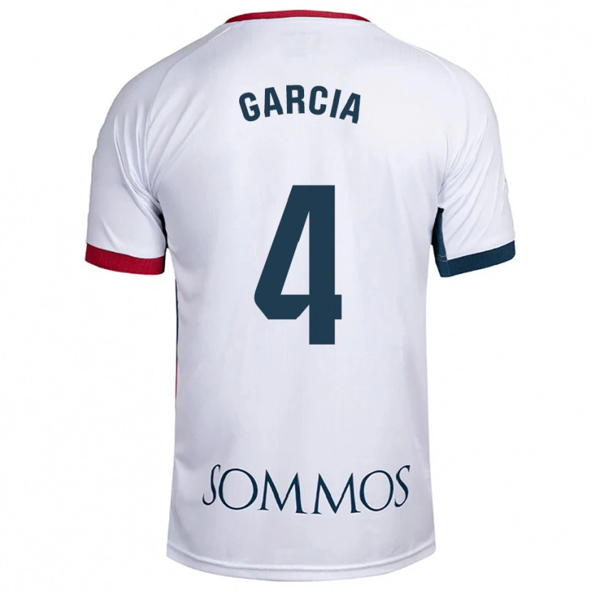 Danxen Kvinnor Nacho García #4 Vit Röd Bortatröja Matchtröjor 2025/26 Tröjor T-Tröja