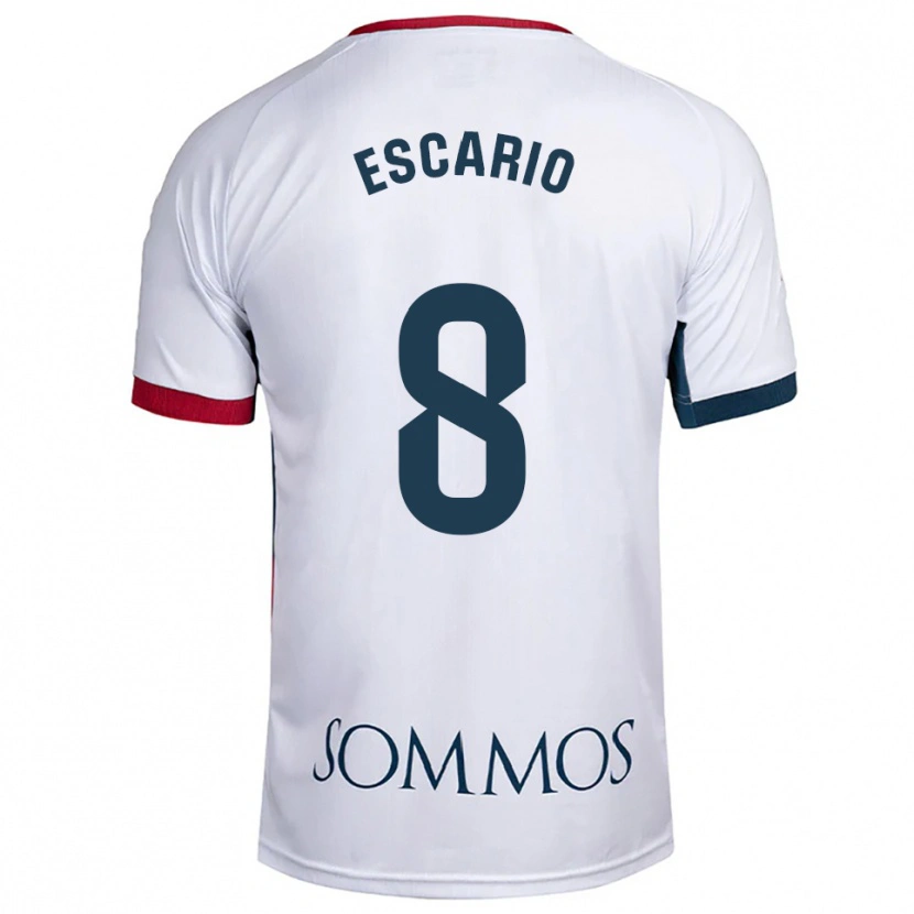 Danxen Kvinnor Jaime Escario #8 Vit Röd Bortatröja Matchtröjor 2025/26 Tröjor T-Tröja