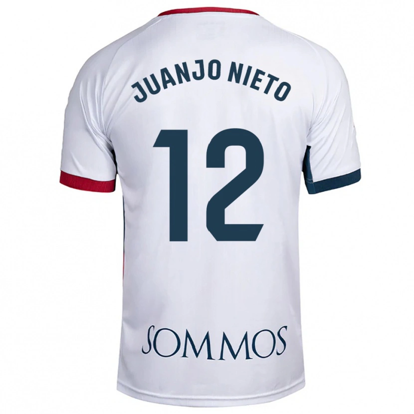 Danxen Kvinnor Juanjo Nieto #12 Vit Röd Bortatröja Matchtröjor 2025/26 Tröjor T-Tröja