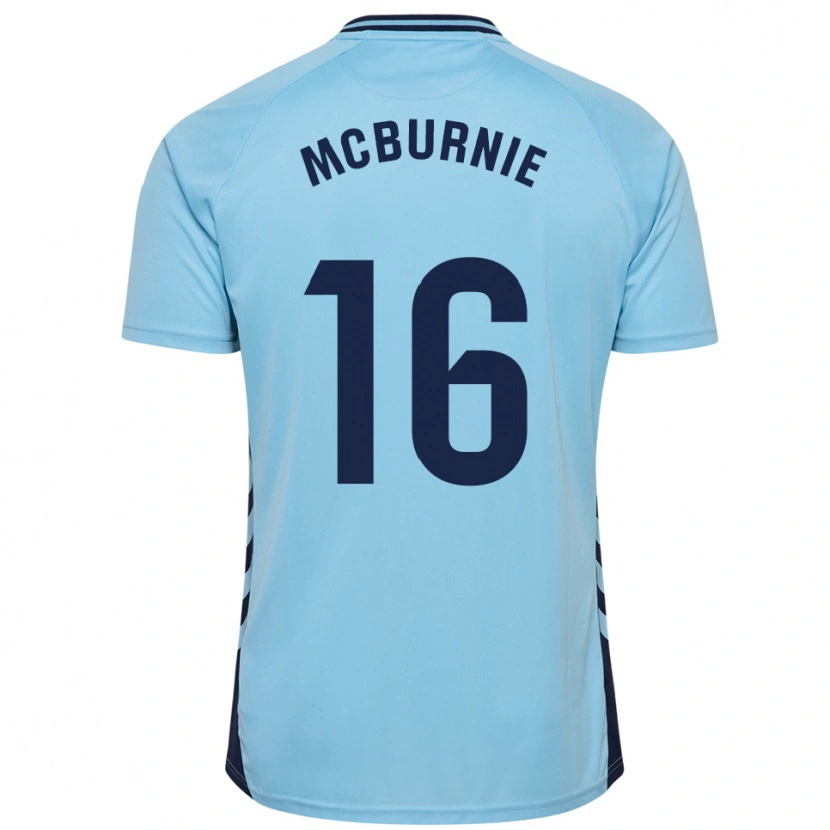 Danxen Kvinnor Oli Mcburnie #16 Himmelsblå Bortatröja Matchtröjor 2025/26 Tröjor T-Tröja
