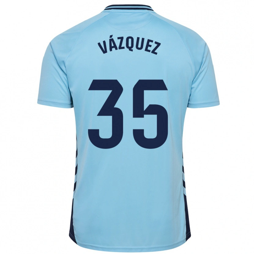 Danxen Kvinnor Adrián Vázquez #35 Himmelsblå Bortatröja Matchtröjor 2025/26 Tröjor T-Tröja