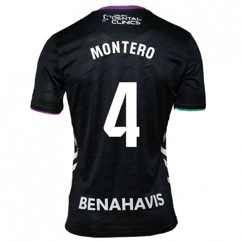 Danxen Kvinnor Javi Montero #4 Svart Lila Grön Bortatröja Matchtröjor 2025/26 Tröjor T-Tröja
