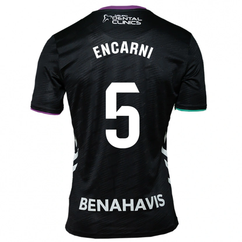 Danxen Kvinnor Encarni Carneros #5 Svart Lila Grön Bortatröja Matchtröjor 2025/26 Tröjor T-Tröja