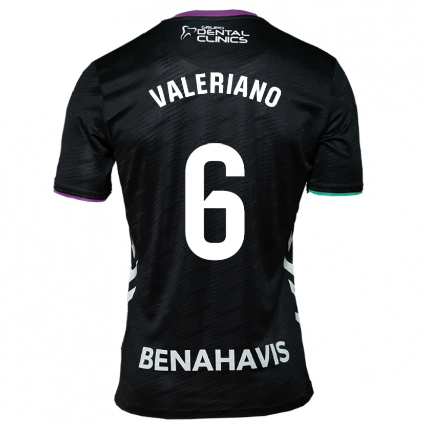 Danxen Kvinnor Nerea Valeriano Martínez #6 Svart Lila Grön Bortatröja Matchtröjor 2025/26 Tröjor T-Tröja