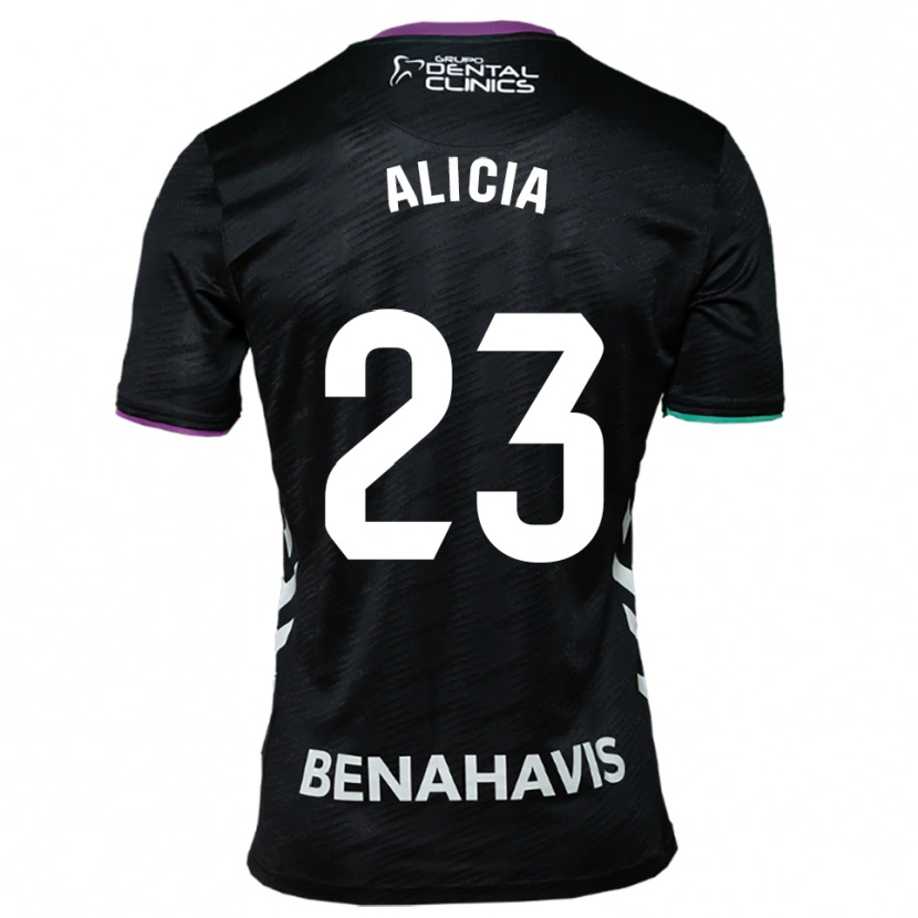 Danxen Kvinnor Alicia Martínez Quiles #23 Svart Lila Grön Bortatröja Matchtröjor 2025/26 Tröjor T-Tröja