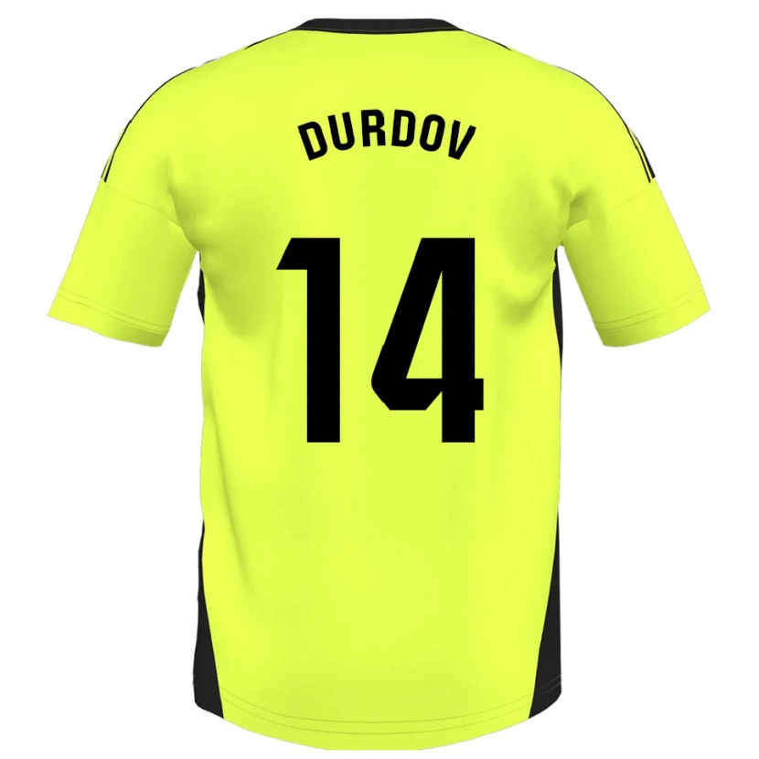 Danxen Kvinnor Ivan Durdov #14 Fluorescerande Gul Bortatröja Matchtröjor 2025/26 Tröjor T-Tröja