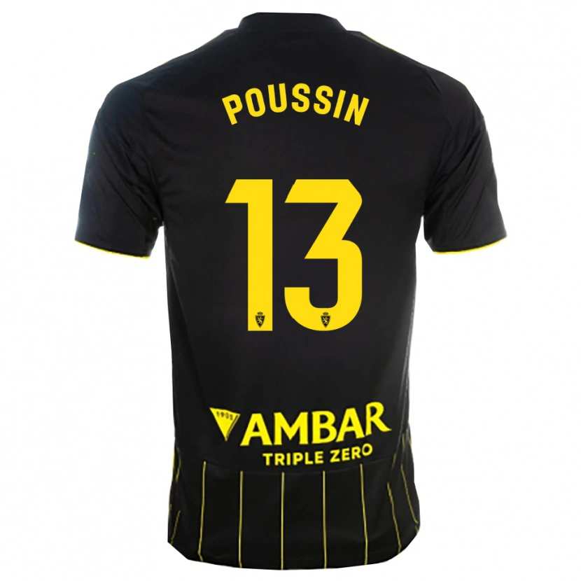 Danxen Kvinnor Gaëtan Poussin #13 Svart Gul Bortatröja Matchtröjor 2025/26 Tröjor T-Tröja