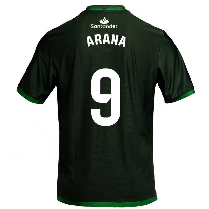 Danxen Kvinnor Juan Carlos Arana #9 Mörkgrön Bortatröja Matchtröjor 2025/26 Tröjor T-Tröja