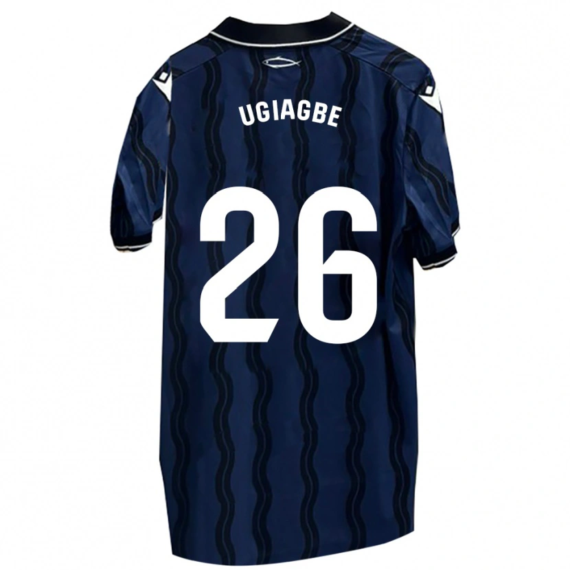 Danxen Kvinnor Efe Ugiagbe #26 Mörkblå Svart Bortatröja Matchtröjor 2025/26 Tröjor T-Tröja