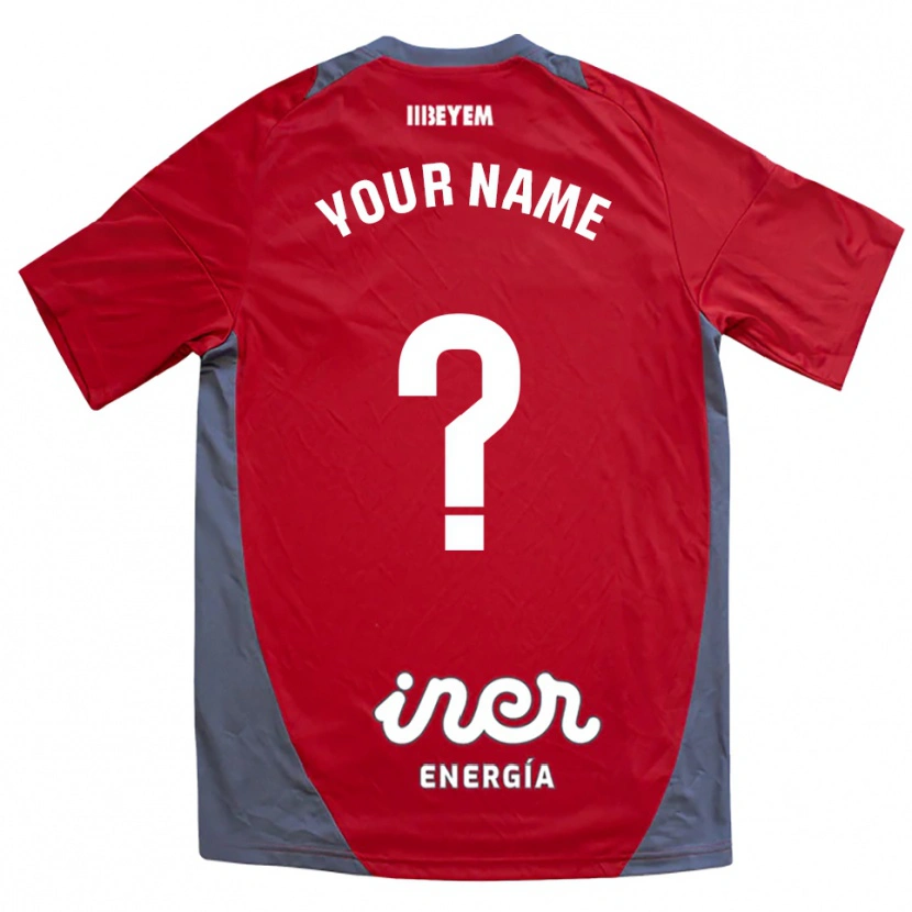 Danxen Kvinnor Ditt Namn #0 Röd Grå Bortatröja Matchtröjor 2025/26 Tröjor T-Tröja