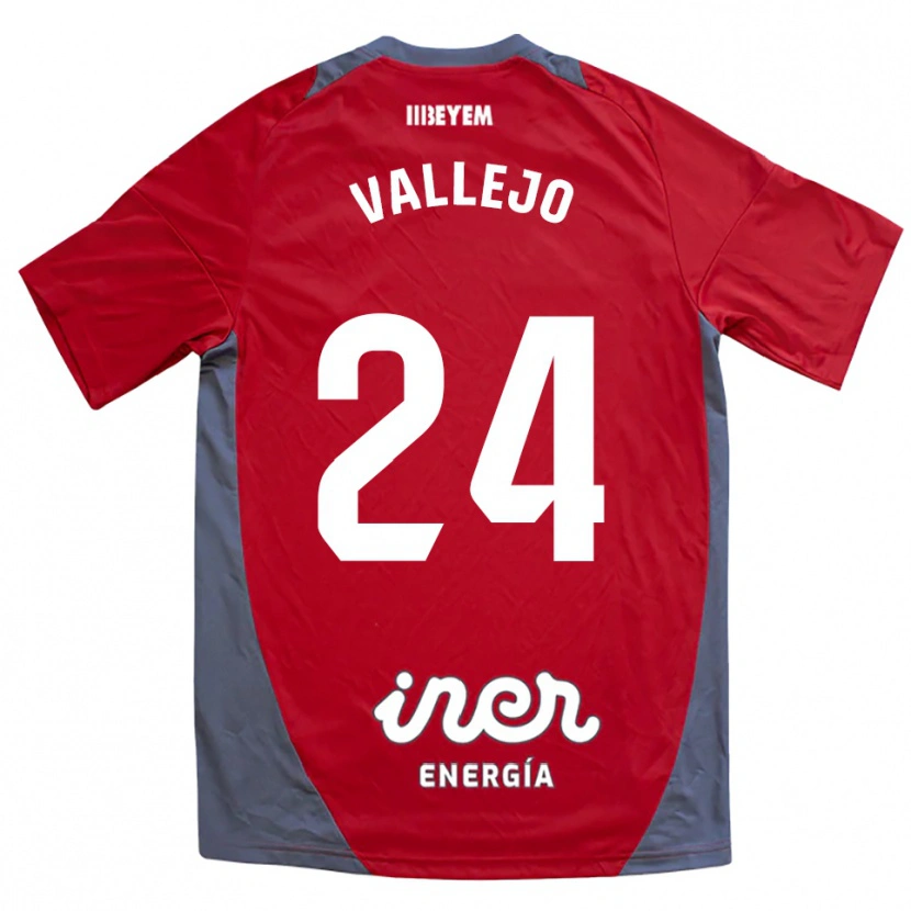 Danxen Kvinnor Jesús Vallejo #24 Röd Grå Bortatröja Matchtröjor 2025/26 Tröjor T-Tröja